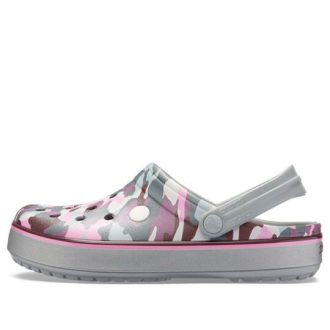 Chodaki Crocs Crocband Graphic III w kolorze szaro-różowym 205834-0GF