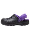 Crocs Baya Lined Fuzz Strap Clogs „Black Purple” 20663309V