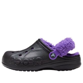 Crocs Baya Lined Fuzz Strap Clogs „Black Purple” 20663309V