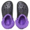 Crocs Baya Lined Fuzz Strap Clogs „Black Purple” 20663309V