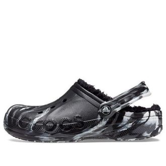 Crocs Baya Lined Marbled Clogs „Black Silver” 208333-0C4