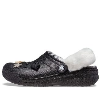Crocs Disco Classic Lined Disco Glitter Clogs „Black White” 208075-0ZS