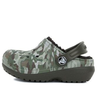 Crocs (GS) – chodaki z okrągłym noskiem i nadrukiem w kamuflażu „zielono-brązowe” 204817-3R3