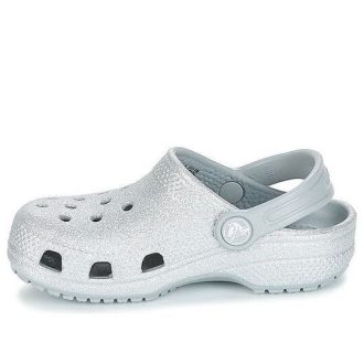 Crocs (GS) Classic Glitter Clogs „Silver” 205441-040