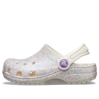 Crocs (GS) Classic Glitter Clogs „Silver White” 205441-159