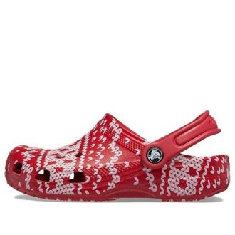Crocs (GS) Classic Holiday Sweater Clogs „Red White” 209221-90H