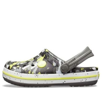 Crocs (GS) Crocband Camo Printed Clogs „Grey Black Yellow” 205301-0ED