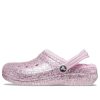 Crocs (GS) Klasyczne, błyszczące chodaki z podszewką w kolorze różowym 207462-6S0