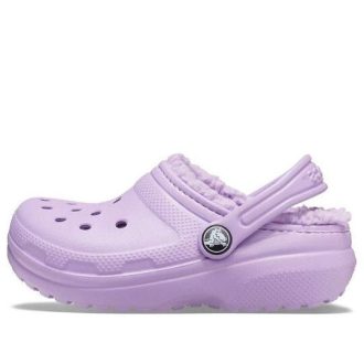 Crocs (GS) Klasyczne Chodaki z Podszewką „Liliowe” 203506-5PR