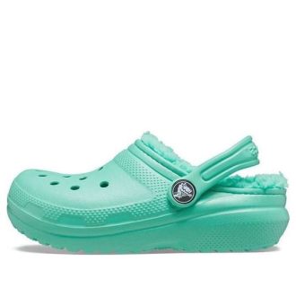 Crocs (GS) Klasyczne Chodaki z Podszewką „Turkusowe” 203506-3U3