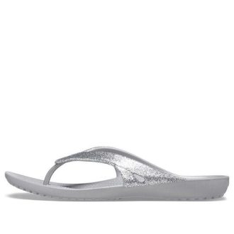 Crocs Kadee II Minimalistyczne, przytulne kapcie sportowe unisex, srebrne 207314-040