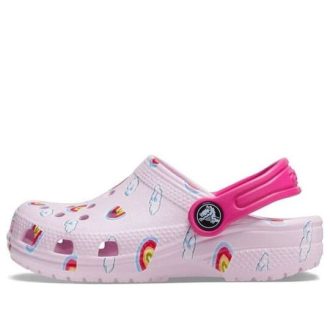Crocs (TD) Klasyczne chodaki z nadrukiem graficznym Crocs „Różowe” 207321-6GD