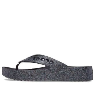 Crocs (WMNS) Baya Platform Glitter Flip Sandals „Black” 208463