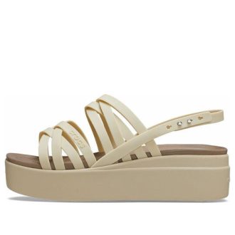 Crocs (WMNS) Brooklyn Strappy Low Wedge „Bone” 206751-2Y2