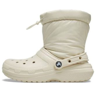Crocs (WMNS) Klasyczne buty z podszewką Neo Puff w kolorze beżowym 206630-2Y2