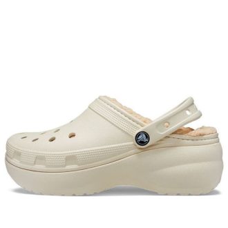 Crocs (WMNS) Klasyczne chodaki na platformie z podszewką „Bone” 207938-2Y2