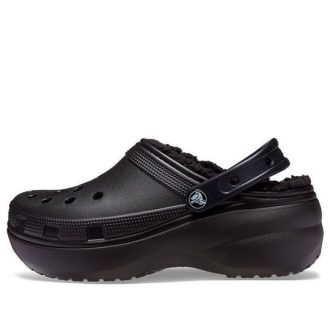 Crocs (WMNS) Klasyczne chodaki na platformie z podszewką w kolorze czarnym 207938-001