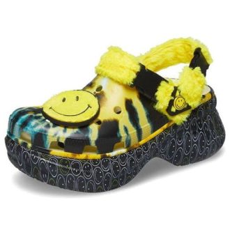 Crocs (WMNS) Klasyczne chodaki Smiling Face Stylowe płaskie sportowe żółte sandały 207271-90H