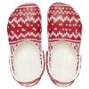 Crocs (WMNS) Klasyczny świąteczny sweter z grafiką „Czerwono-biały” 209237-90H