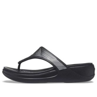 Crocs (WMNS) Monterey Metallic Stylowe Czarne Kapcie 206850-001