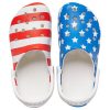 Crocs (WMNS) USA Pattern Printing Lekkie i wygodne sandały w kolorze niebiesko-czerwonym 205974-94S