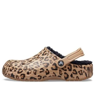 Kapcie Crocs Baya Lined Clog z nadrukiem w panterkę 205975-98R