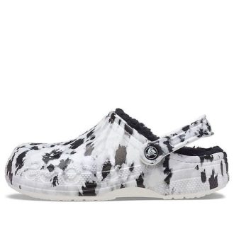 Klapki Crocs Baya Lined Clog z polaru unisex, biało-szare, „Biało-szare” 205975-10M