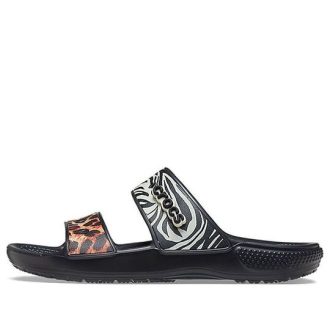 Klapki Crocs Classic Clog Cozy Unisex, czarne, wielokolorowe, „czarne” 207847-0C4