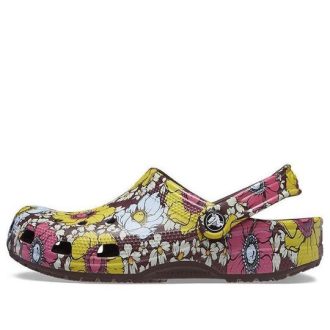 Klapki Crocs Classic Retro Floral w kolorze żółto-różowym 208954-6WF