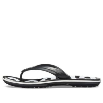 Klapki Crocs Crocband Printed Flip czarno-białe 205943-066