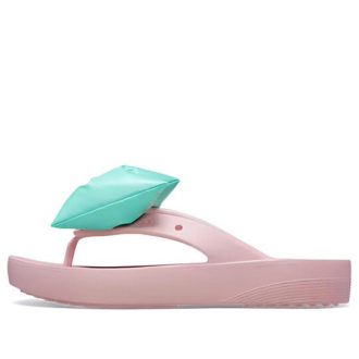 Klapki Crocs (WMNS) Classic Platform Bow Flip Flops „Pink Teal” 210182-606