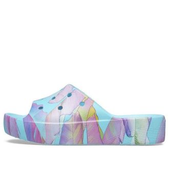 Klapki Crocs (WMNS) Classic Platform Palm Print „Blue Multi-Color” 208607-4NQ