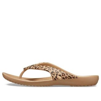 Klapki Crocs (WMNS) Kadee ll z nadrukiem w panterkę, brązowe, 206398-98R