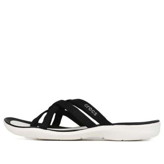 Klapki Crocs (WMNS) na plażę i basen „Czarno-białe” 205479-066