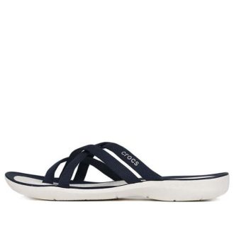Klapki Crocs (WMNS) na plażę i basen w kolorze granatowo-białym 205479-462