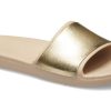 Klapki Crocs (WMNS) Sloane Shine Low Slide Minimalistyczne, codzienne, płaskie, brązowo-złote, w kolorze „Brown Gold” 206921-212
