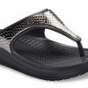 Klapki Crocs (WMNS) z grubą podeszwą w kolorze czarno-miedzianym 205604-0FG
