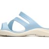 Klapki sportowe Crocs (WMNS) na płaskim obcasie, niebieskie, 203998-4JQ