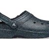 Klasyczne, błyszczące, czarne chodaki Crocs (WMNS) z podszewką „Starry Skies” 205842-9BD