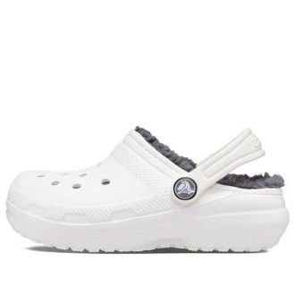 Klasyczne chodaki Crocs (GS) z podszewką „Biało-szare” 207009-10M