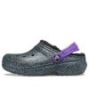 Klasyczne chodaki Crocs (GS) z podszewką „Black Purple Sparkles” 205937-9BD