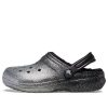 Klasyczne chodaki Crocs z brokatową podszewką „Czarno-srebrne” 205842-067