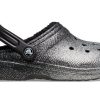 Klasyczne chodaki Crocs z brokatową podszewką „Czarno-srebrne” 205842-067