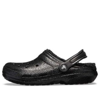 Klasyczne chodaki Crocs z brokatową podszewką w kolorze czarnym 205842001