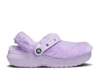Klasyczne chodaki damskie z podszewką „Fur Sure – Lavender”