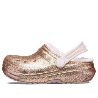 Klasyczne chodaki z brokatem Crocs (GS) w kolorze złotym i różowym 207462-2UB