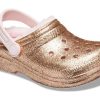 Klasyczne chodaki z brokatem Crocs (GS) w kolorze złotym i różowym 207462-2UB