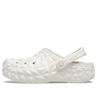 Klasyczne, geometryczne chodaki Crocs z podszewką w kolorze białym 210069-100