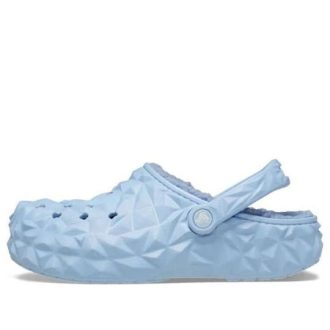 Klasyczne, geometryczne chodaki Crocs z podszewką w kolorze niebieskim 210069-4NS