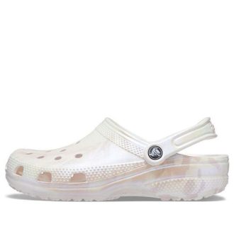 Klasyczne marmurkowe chodaki Crocs „Biało-różowe” 207363-6PS